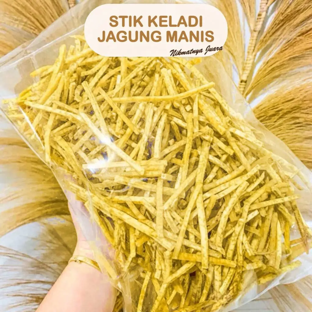 Keripik Stik Keladi Jagung Manis Nafisa dalam kemasan, camilan renyah khas Singkawang